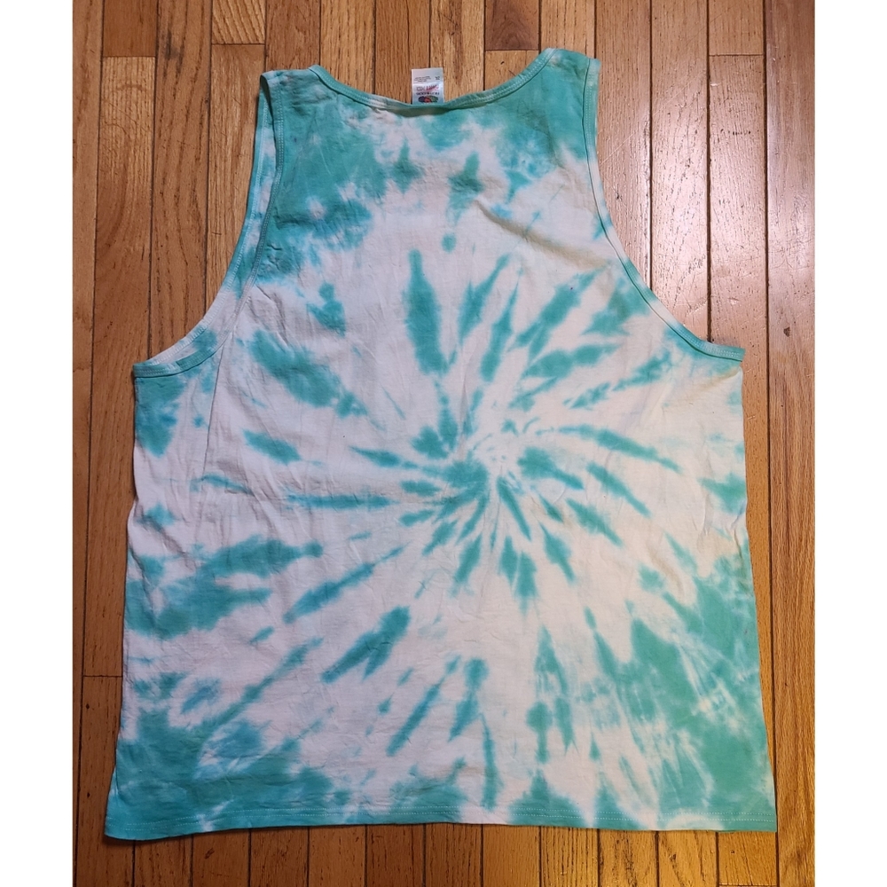 2X Turquoise Tie Dyed Tank Top - Picture 5 of 5